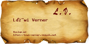 Löwi Verner névjegykártya